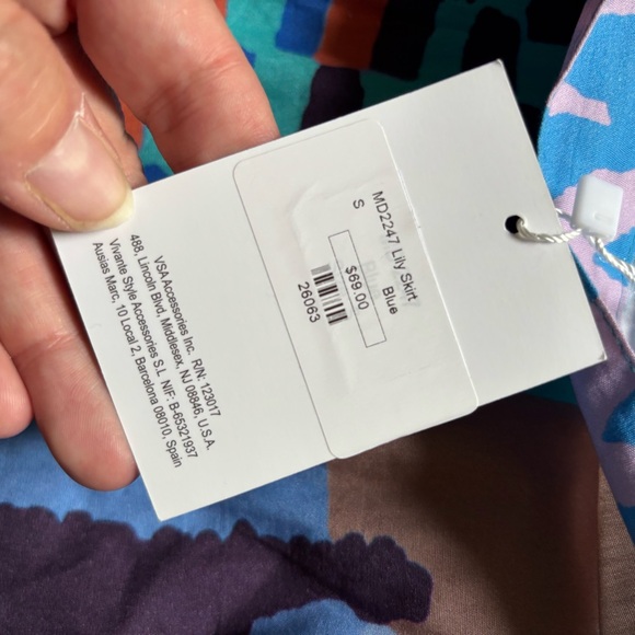 NWT Maude Vivante Cotton Colorful Abstract Skirt Size Small Boutique Unique - Picture 5 of 9